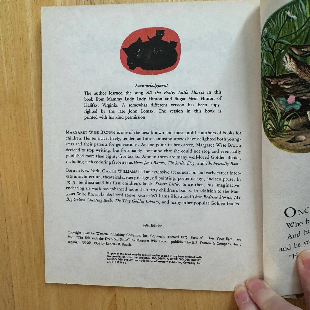 The Sleepy‎ Book Little Golden Book Margaret Wise Brown Garth Williams 1980 VTG